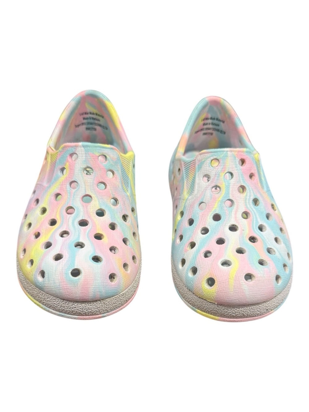 Cat & Jack Pastel Tie-Dye Slip-On Water Clogs - Pink Blue Yellow